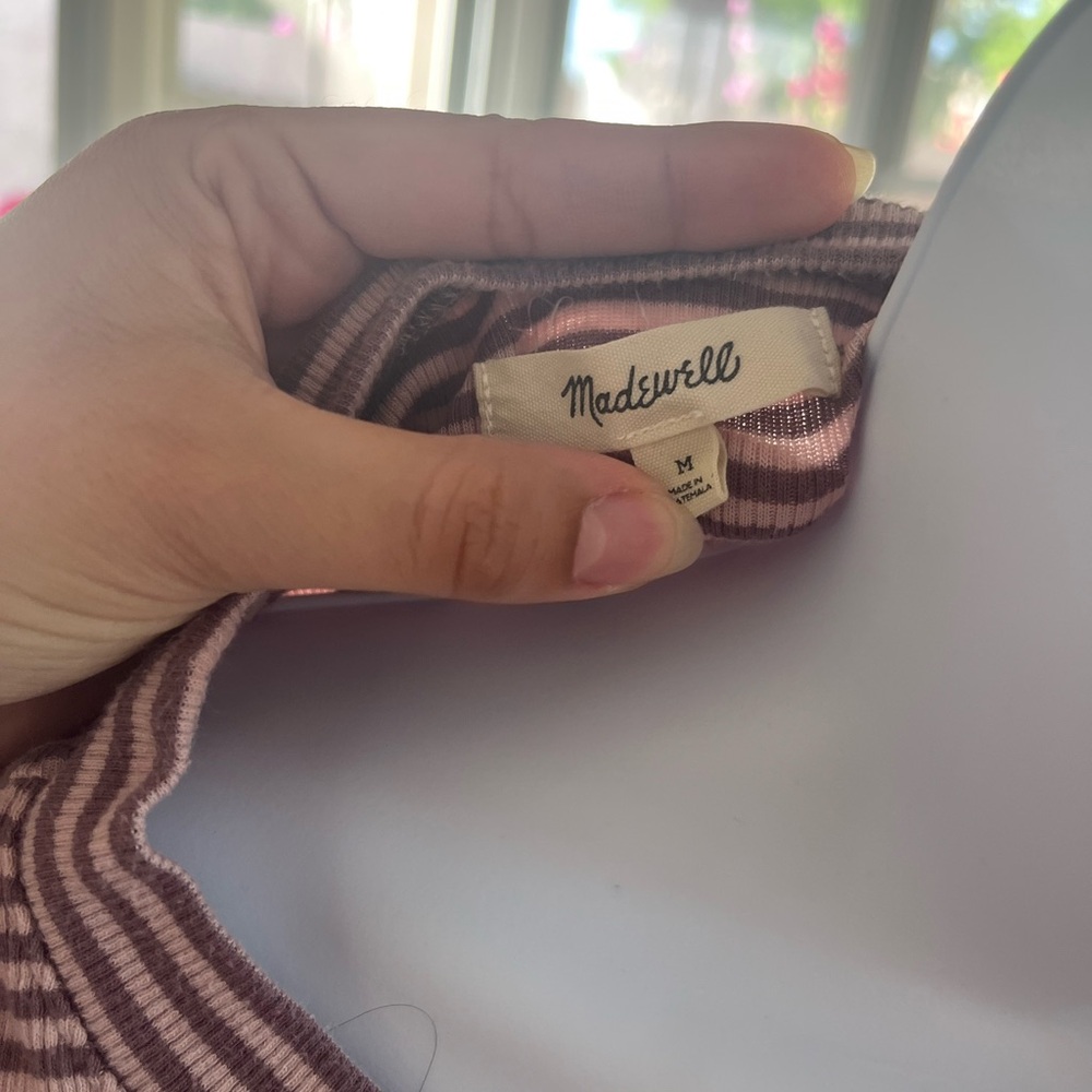 Madewell Pink and purple striped shirt - Picture 3 of 4